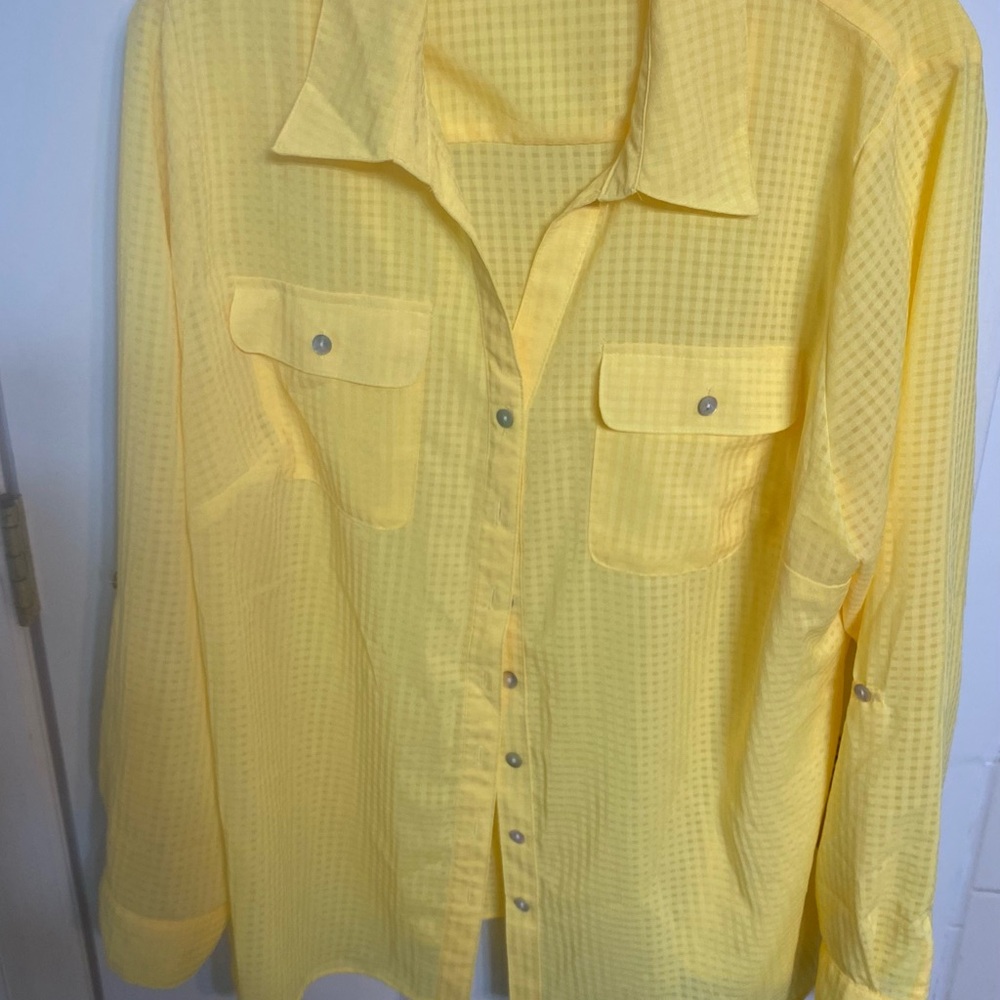 Kim Rogers Yellow Gingham Blouse